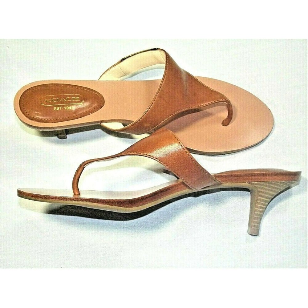 COACH ALLURE A8020 LEATHER PAPAYA THONG SANDAL 8M